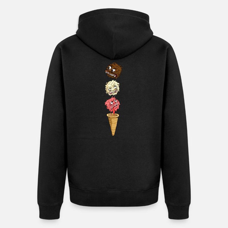 Monster Eis - Unisex Premium Bio Zip Hoodie - Schwarz