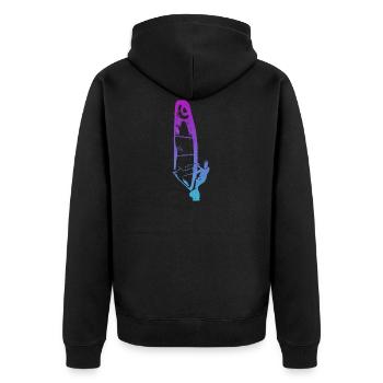 Windsurfer - Unisex Premium Bio Zip Hoodie - Schwarz - Hinten - Nico (187cm)