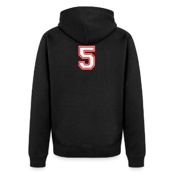 5 NUMÉRO LUCKY NUMBER SPORT Rugby - Veste à capuche bio Premium Unisexe - noir - Dos - Nico (187cm)