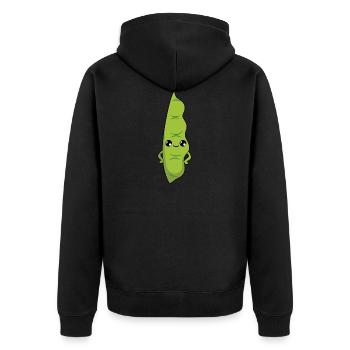 Grüne Bohnen - Unisex Premium Bio Zip Hoodie - Schwarz - Hinten - Nico (187cm)