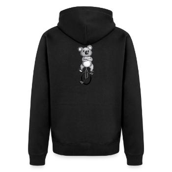 monocycle monocycle einradartist koala einradsport - Veste à capuche bio Premium Unisexe - noir - Dos - Nico (187cm)