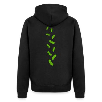 Gurke Comic - Unisex Premium Bio Zip Hoodie - Schwarz - Hinten - Nico (187cm)