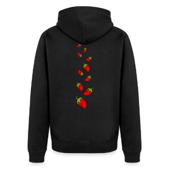 Chilli Comic - Unisex Premium Organic Zip Hoodie - black - Back - Nico (187cm)
