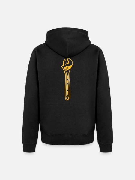 Rollgabelschlüssel - Unisex Premium Bio Zip Hoodie - Schwarz