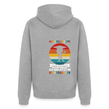 Kindergarten Anfang Kindergartenanfänger Geschenk - Unisex Premium Bio Zip Hoodie - Grau meliert - Hinten - Nico (187cm)