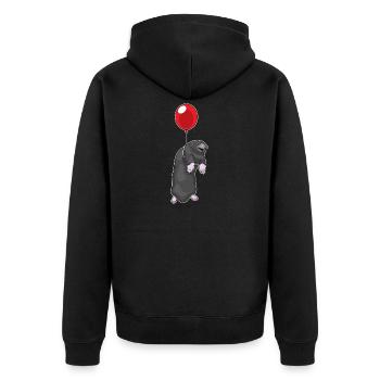 Mole Balloon - Unisex Premium Organic Zip Hoodie - black - Back - Nico (187cm)