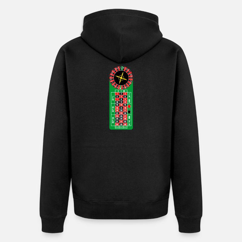 Logo du casino Roulette - Veste à capuche bio Premium Unisexe - noir