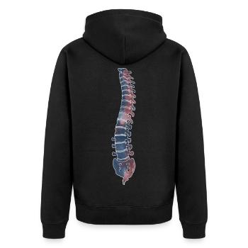 Anatomie de la colonne vertébrale Physiothérapie aquarelle - Veste à capuche bio Premium Unisexe - noir - Dos - Nico (187cm)