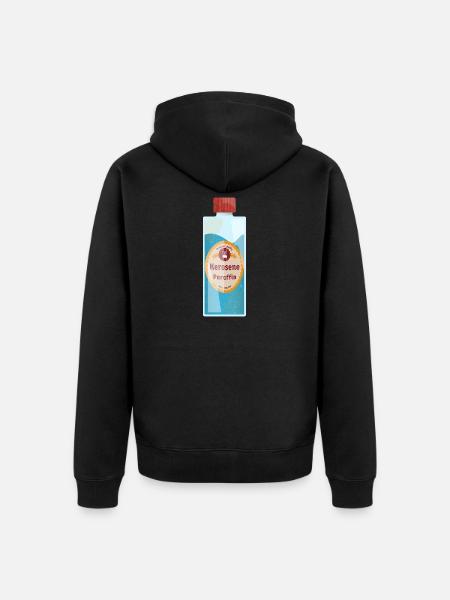 Vintage Kerosene Parafin Bottle Label - Unisex Premium Organic Zip Hoodie - black