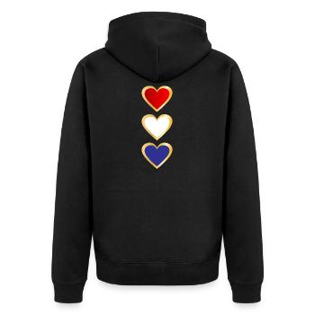 Cœur du drapeau néerlandais - Veste à capuche bio Premium Unisexe - noir - Dos - Nico (187cm)