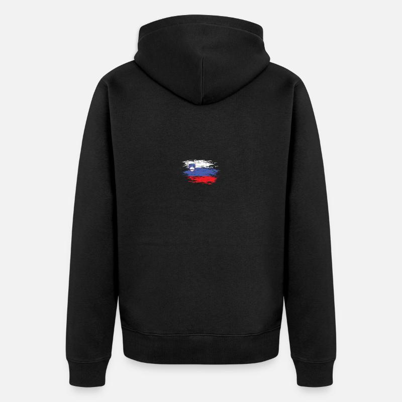 Drapeau de la Slovénie utilisé - Veste à capuche bio Premium Unisexe - noir