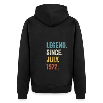Légende Depuis juillet 1972 50e anniversaire - Veste à capuche bio Premium Unisexe - noir - Dos - Nico (187cm)