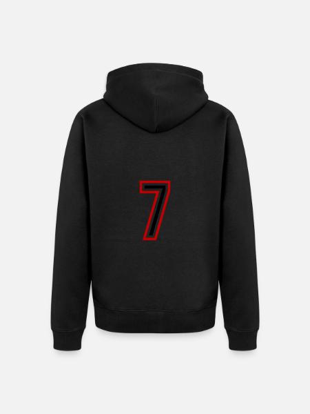 7 Number Years Jersey - Unisex Premium Organic Zip Hoodie - black