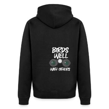 Vögel gut mit anderen teilen Vogelbeobachtung - Unisex Premium Bio Zip Hoodie - Schwarz - Hinten - Nico (187cm)