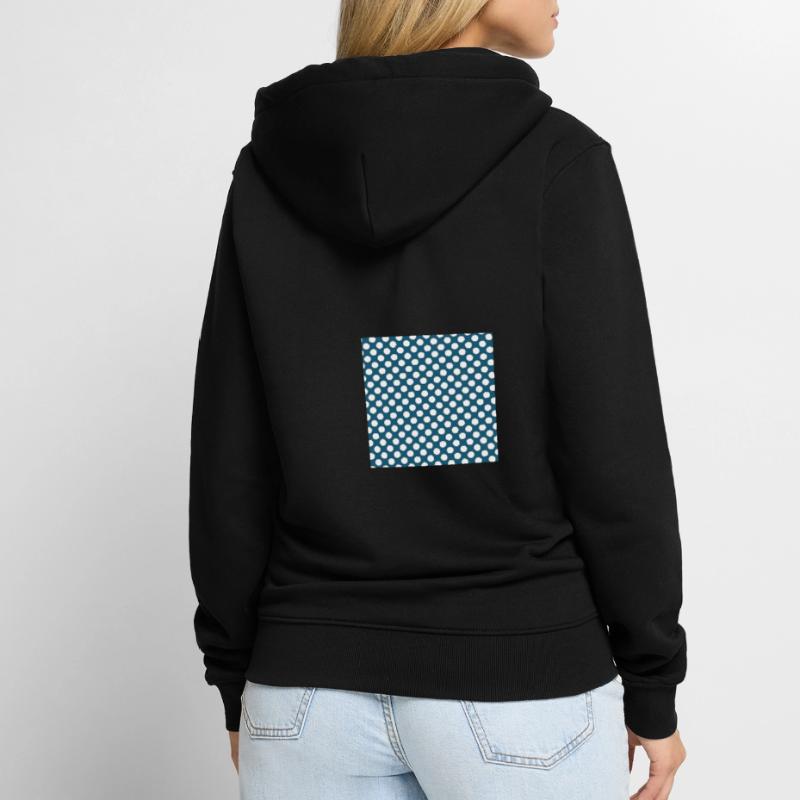 Polka dot blue background dot pattern blue white Unisex Premium Organic Zip Hoodie