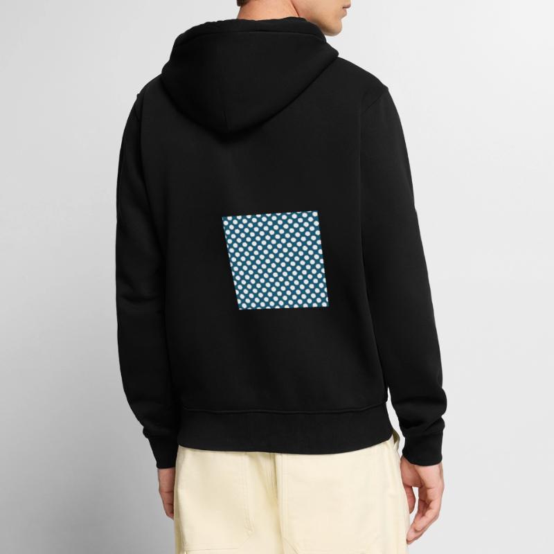 Polka dot blue background dot pattern blue white Unisex Premium Organic Zip Hoodie
