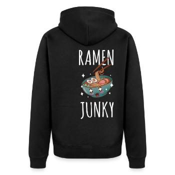 Ramen - Unisex Premium Organic Zip Hoodie - black - Back - Nico (187cm)
