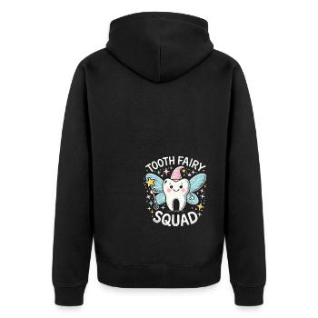 Zahnfeen-Truppe - Unisex Premium Bio Zip Hoodie - Schwarz - Hinten - Nico (187cm)