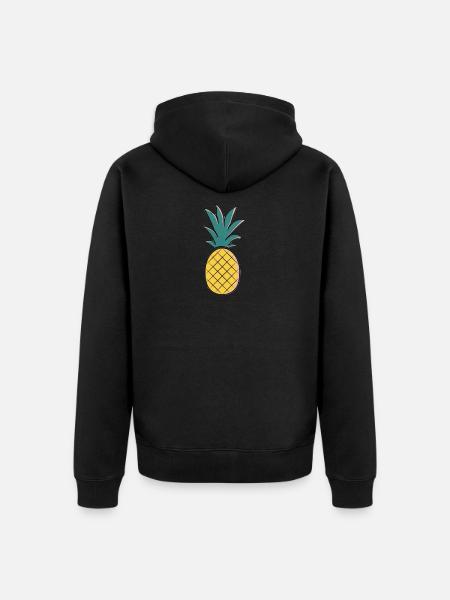 Pineapple - Unisex Premium Organic Zip Hoodie - black