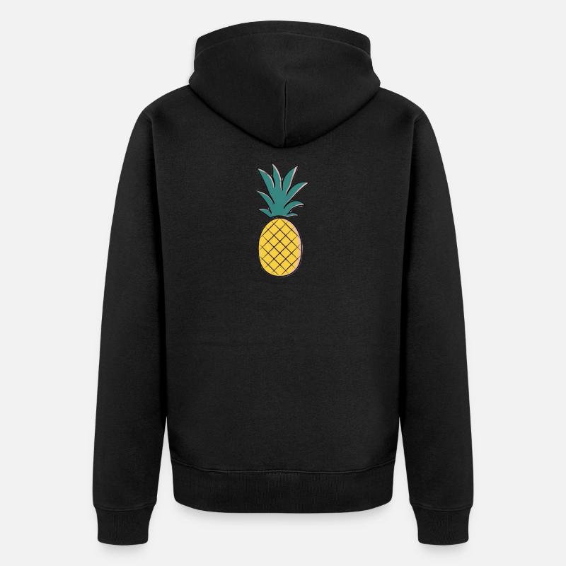 Pineapple - Unisex Premium Bio Zip Hoodie - Schwarz