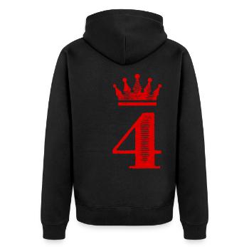 Couronne à 4 chiffres - Veste à capuche bio Premium Unisexe - noir - Dos - Nico (187cm)