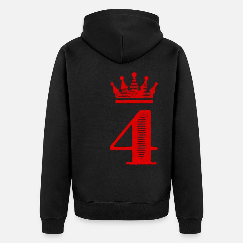 Couronne à 4 chiffres - Veste à capuche bio Premium Unisexe - noir