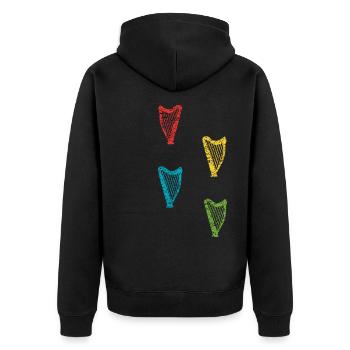 Harp Player Harp Music String Instrument Idea - Unisex Premium Organic Zip Hoodie - black - Back - Nico (187cm)