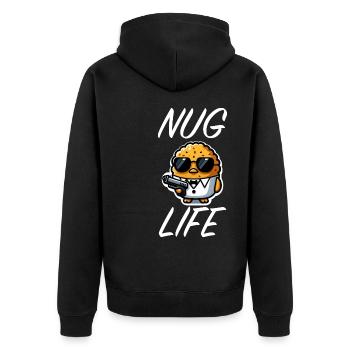 Chicken Nuggets Funny Nuggets Nug Life Quote - Unisex Premium Organic Zip Hoodie - black - Back - Nico (187cm)