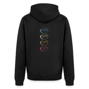 Amerikanischer Football amerikanisch Vektor Stolz - Unisex Premium Bio Zip Hoodie - Schwarz - Hinten - Nico (187cm)