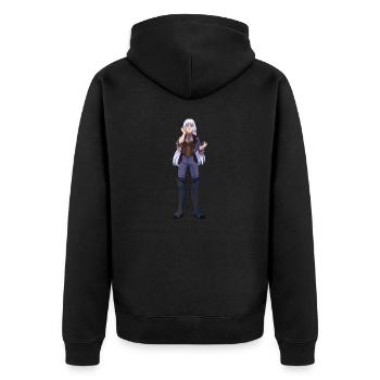 Naomi - Unisex Premium Bio Zip Hoodie - Schwarz - Hinten - Nico (187cm)