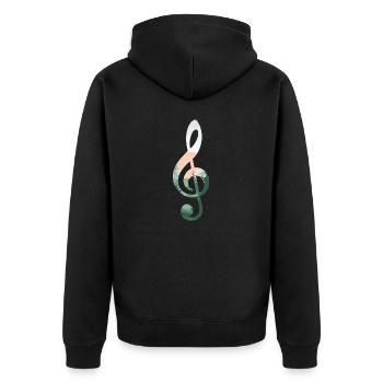 Paysage clé de sol - Veste à capuche bio Premium Unisexe - noir - Dos - Nico (187cm)
