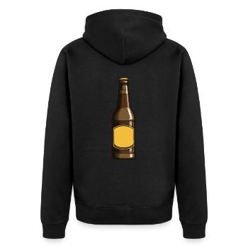 Beer Bottle Beer Drinking Symbol - Unisex Premium Organic Zip Hoodie - black - Back - Nico (187cm)