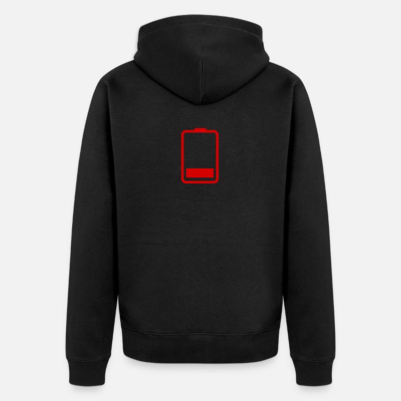 Batterie 25 pour cent - Veste à capuche bio Premium Unisexe - noir