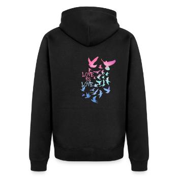l’amour est l’amour, l’amour, les sourds, les sourds, les graffitis - Veste à capuche bio Premium Unisexe - noir - Dos - Nico (187cm)