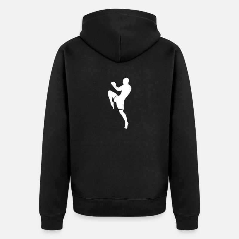 Muay Thai Blanc - Veste à capuche bio Premium Unisexe - noir