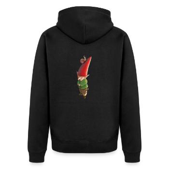Netter kleiner Kobold - Unisex Premium Bio Zip Hoodie - Schwarz - Hinten - Nico (187cm)