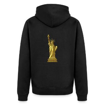 Golden Lady - Unisex Premium Organic Zip Hoodie - black - Back - Nico (187cm)
