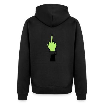 Zombie Hand Middle Finger - Unisex Premium Organic Zip Hoodie - black - Back - Nico (187cm)
