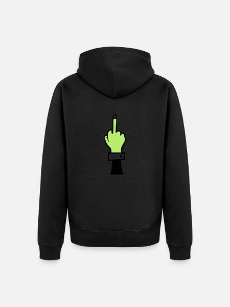Zombie Hand Middle Finger - Unisex Premium Organic Zip Hoodie - black