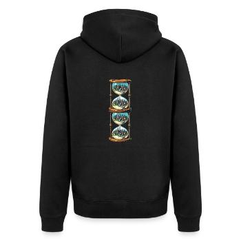 La ville du sablier 2 - Veste à capuche bio Premium Unisexe - noir - Dos - Nico (187cm)