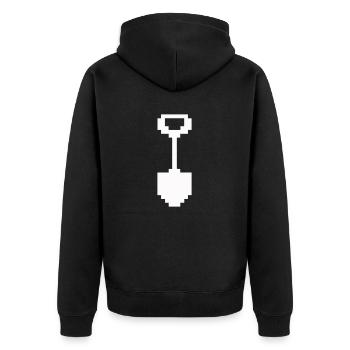 Shovel Pixel - Unisex Premium Organic Zip Hoodie - black - Back - Nico (187cm)