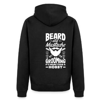 Beard and mustache grooming It's more than a hobby - Unisex Premium Organic Zip Hoodie - black - Back - Nico (187cm)