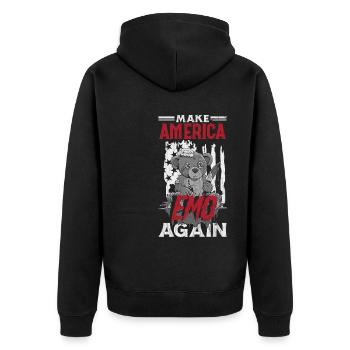 Emoticon Make America Emo Again Emocore Aesthetic - Unisex Premium Organic Zip Hoodie - black - Back - Nico (187cm)