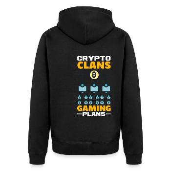 Cryptocurrency Rewards Gaming Blockchain Gamer - Unisex Premium Bio Zip Hoodie - Schwarz - Hinten - Nico (187cm)