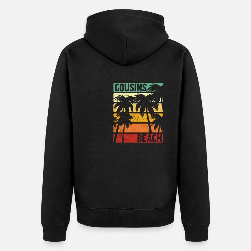 Cousins Beach - Unisex Premium Bio Zip Hoodie - Schwarz