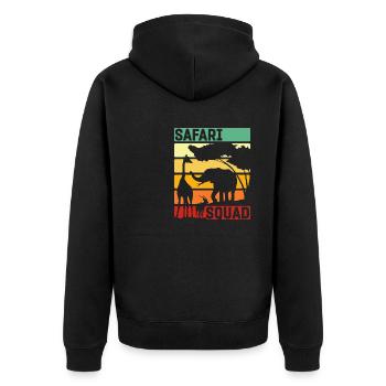 Safari Squad - Unisex Premium Organic Zip Hoodie - black - Back - Nico (187cm)