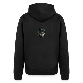Loup vert - Veste à capuche bio Premium Unisexe - noir - Dos - Nico (187cm)