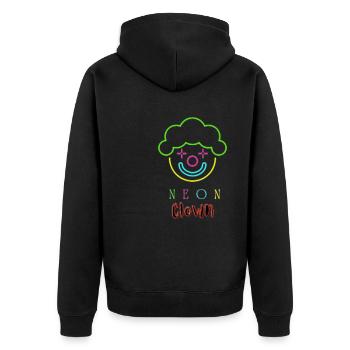 NEON transformed - Unisex Premium Bio Zip Hoodie - Schwarz - Hinten - Nico (187cm)
