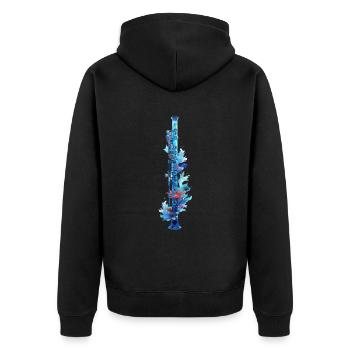 Flûte de poisson - Veste à capuche bio Premium Unisexe - noir - Dos - Nico (187cm)