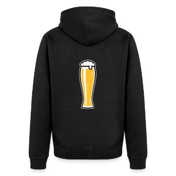 Wheat Beer Glass (Weiss Beer / Beer Drinker / 3C) - Unisex Premium Organic Zip Hoodie - black - Back - Nico (187cm)